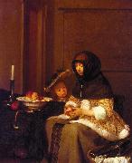 Gerard Ter Borch Woman Peeling Apples oil on canvas